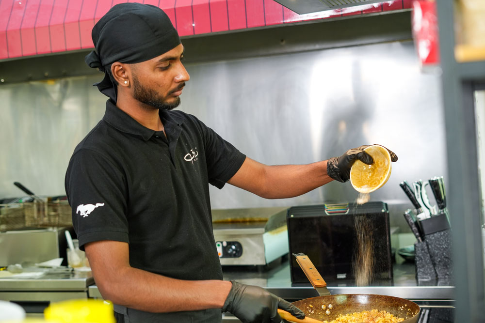 Our chef preparing fresh food