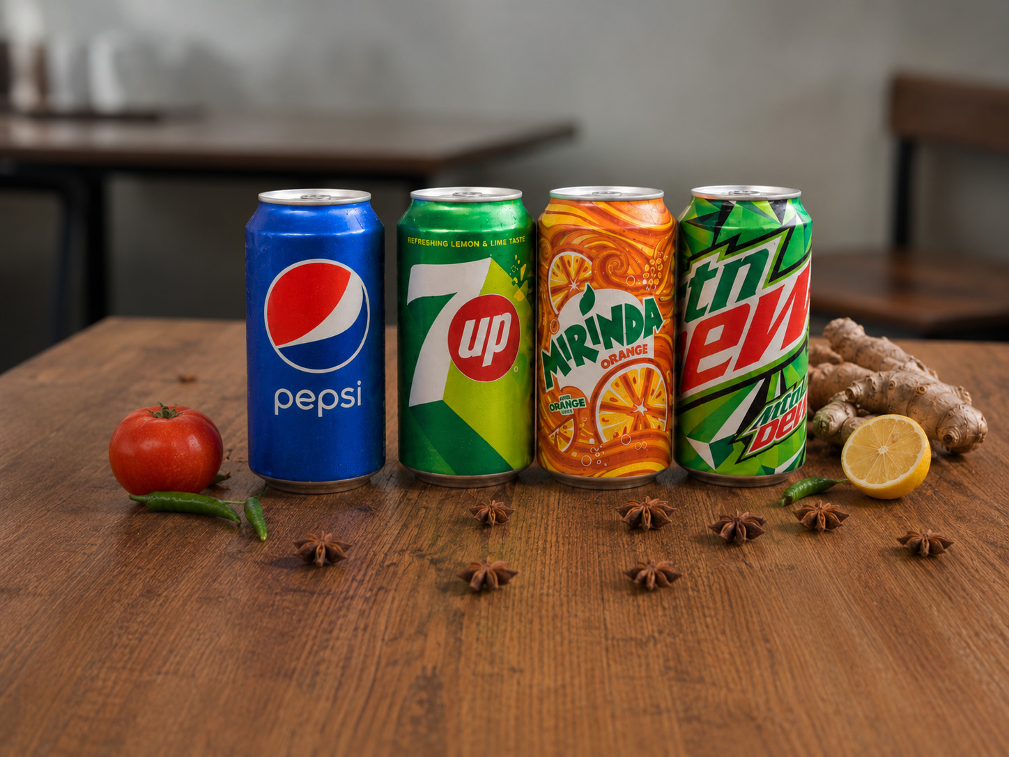 Soft Drinks, Juices & Water